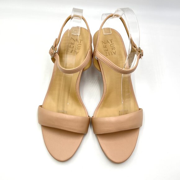 9.5W 9.5 WIDE WIDTH Naturalizer Womens Bristol Wedge Beige Tan Nude Heels Shoes - Picture 3 of 12